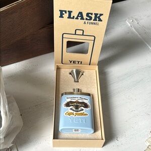 YETI Light Blue Flask with Eagle Motif